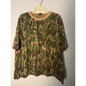 ACE SPORTSWEAR Green Brown Tan Camouflage Allover Print Shirt Men's XXXL